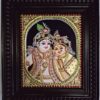 Radha Krishna Tanjore Painting with Frame 22K Gold Foils Teakwood Framed Painting Housewarming Gift Pooja Room Décor Ready to Ship