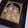 Radha Krishna Tanjore Painting with Frame 22K Gold Foils Teakwood Framed Painting Housewarming Gift Pooja Room Décor Ready to Ship