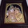 Radha Krishna Tanjore Painting with Frame 22K Gold Foils Teakwood Framed Painting Housewarming Gift Pooja Room Décor Ready to Ship