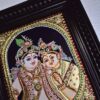 Radha Krishna Tanjore Painting with Frame 22K Gold Foils Teakwood Framed Painting Housewarming Gift Pooja Room Décor Ready to Ship