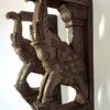 Handmade Wooden Elephant Corbel Pair Antique Finish Wall Hanging Door Entrance Decor Ready to Ship