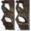 Handmade Wooden Elephant Corbel Pair Antique Finish Wall Hanging Door Entrance Decor Ready to Ship