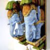 Wooden Elephant Wall Corbel Pair Multicolor Finish Brass Bells Wall Bracket 2 Pc Door Entrance Wall Décor Wall Hanging Ready to Ship