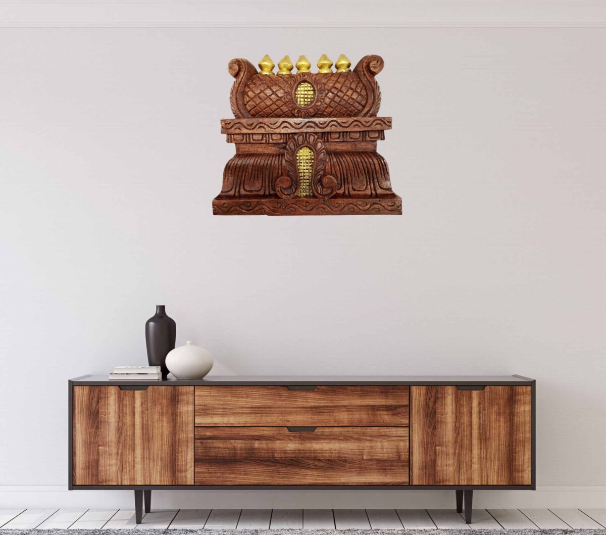 Wooden Temple Gopuram Wall Panel