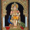 Traditional Murugan Tanjore painting with rich gold foil work – handcrafted Indian art for spiritual home decor and temple space Subramanya Swamy Kartikeya
