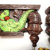 Wooden Bodhil Wall Bracket with Peacock