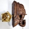 Elephant Head Wall Bracket with Brass Diya