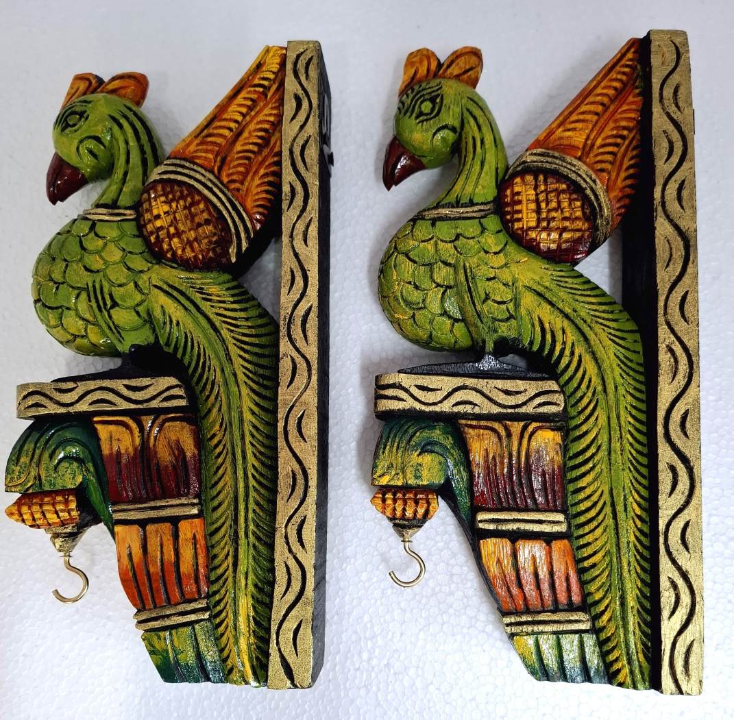 Peacock Wall Bracket Pair