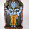 18-inch wooden Balaji wall hanging - Hand-carved Lord Venkateswara idol with traditional details, perfect for meditation spaces or spiritual home decor. Size: 18x10x2 inches