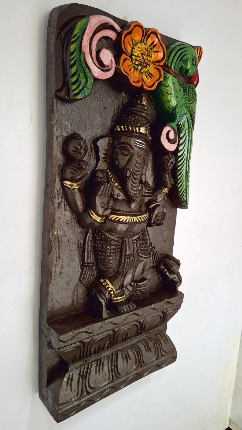 Ganesha Wooden Wall Panel