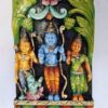 18 Inch Wooden Ram Darbar Wall Panel – Multicolor Hindu God Wall Hanging for Pooja Room and Home Temple Decor