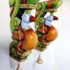 Wooden Peacock Wall Bracket Pair – Hand-Carved 12 Inch Bird Corbels with Multicolor Finish | South Indian Decorative Wall Hanging