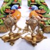 Wooden Peacock Corbel with Brass Diya
