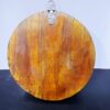 Handmade Wooden Kolam Round Wall Shelf 9 Inch with Brass Diya and Bell – Ethnic Indian Wall Hanging Pooja Decor for Wedding & Housewarming Gift"
