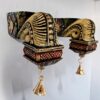 Handcrafted Wooden Bodhil Wall Bracket Pair 7 Inch | Multicolor Finish with Brass Bells | Solid Wood Hand Carved Indian Wall Hanging for Entrance & Pooja Room