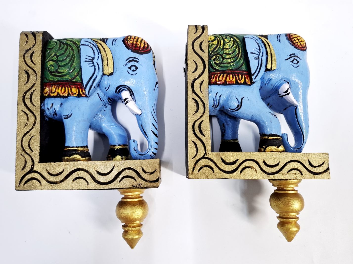 Elephant Head Wooden Wall Bracket