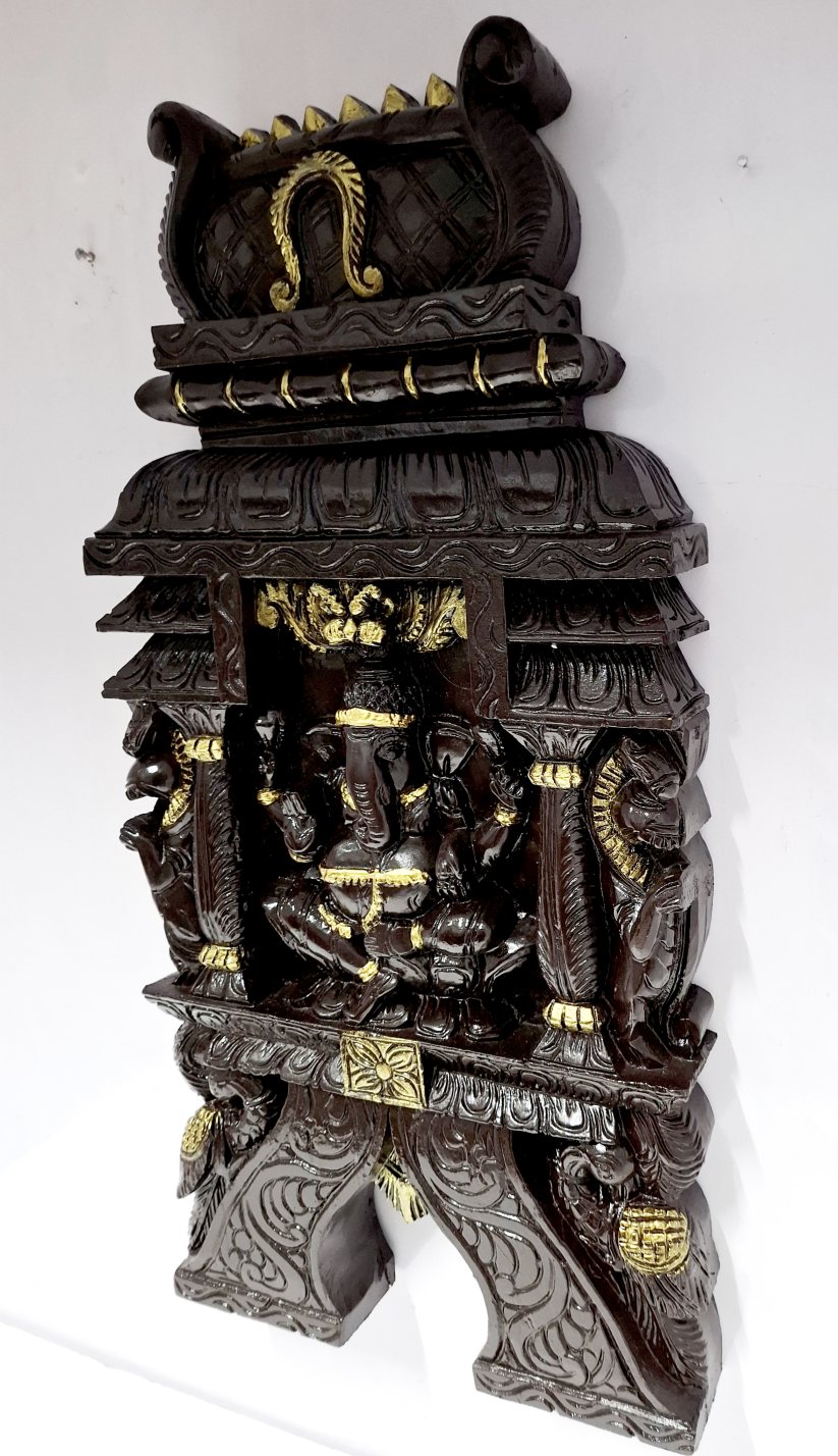 Wooden Ganesha Wall Panel