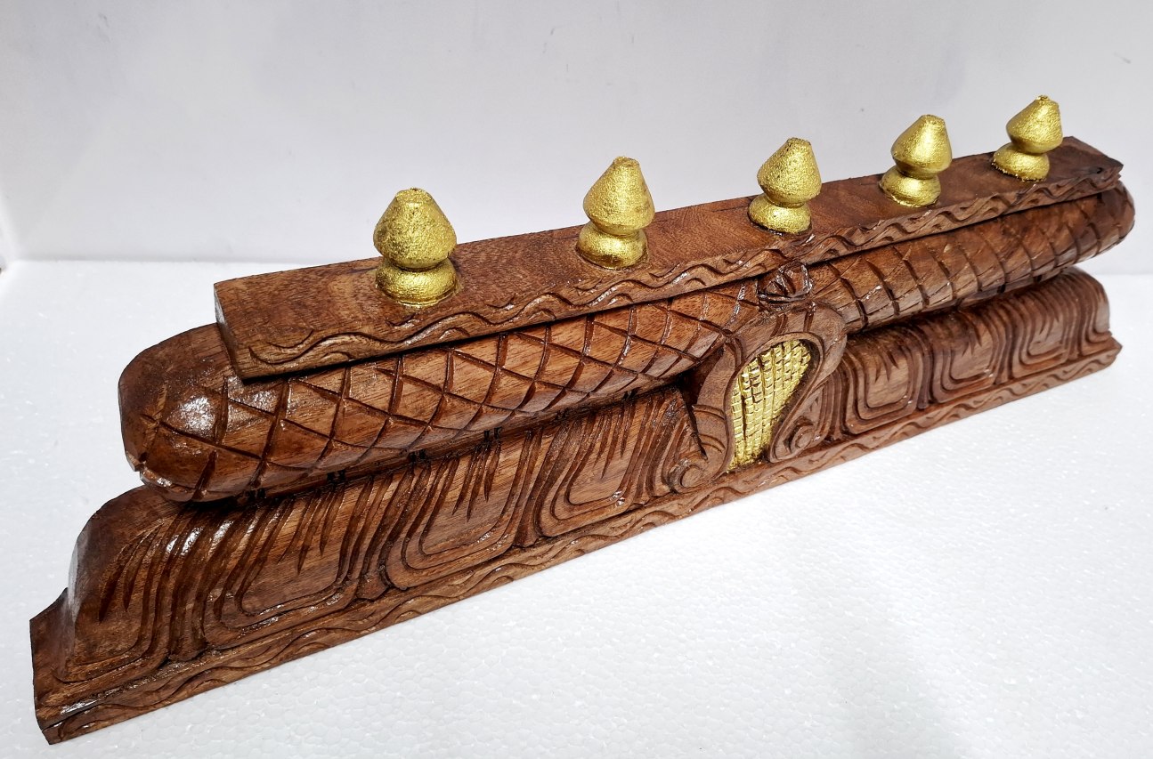 Wooden Temple Gopuram Wall Panel 24 Inch