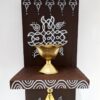 Handmade Wooden Kolam Wall Shelf 12 Inch with Brass Diya and Bell – Ethnic Indian Wall Hanging Decor for Pooja Room, Wedding & Housewarming Gift
