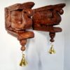Wooden Elephant Wall Bracket Pair