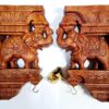 Wooden Elephant Wall Bracket Pair
