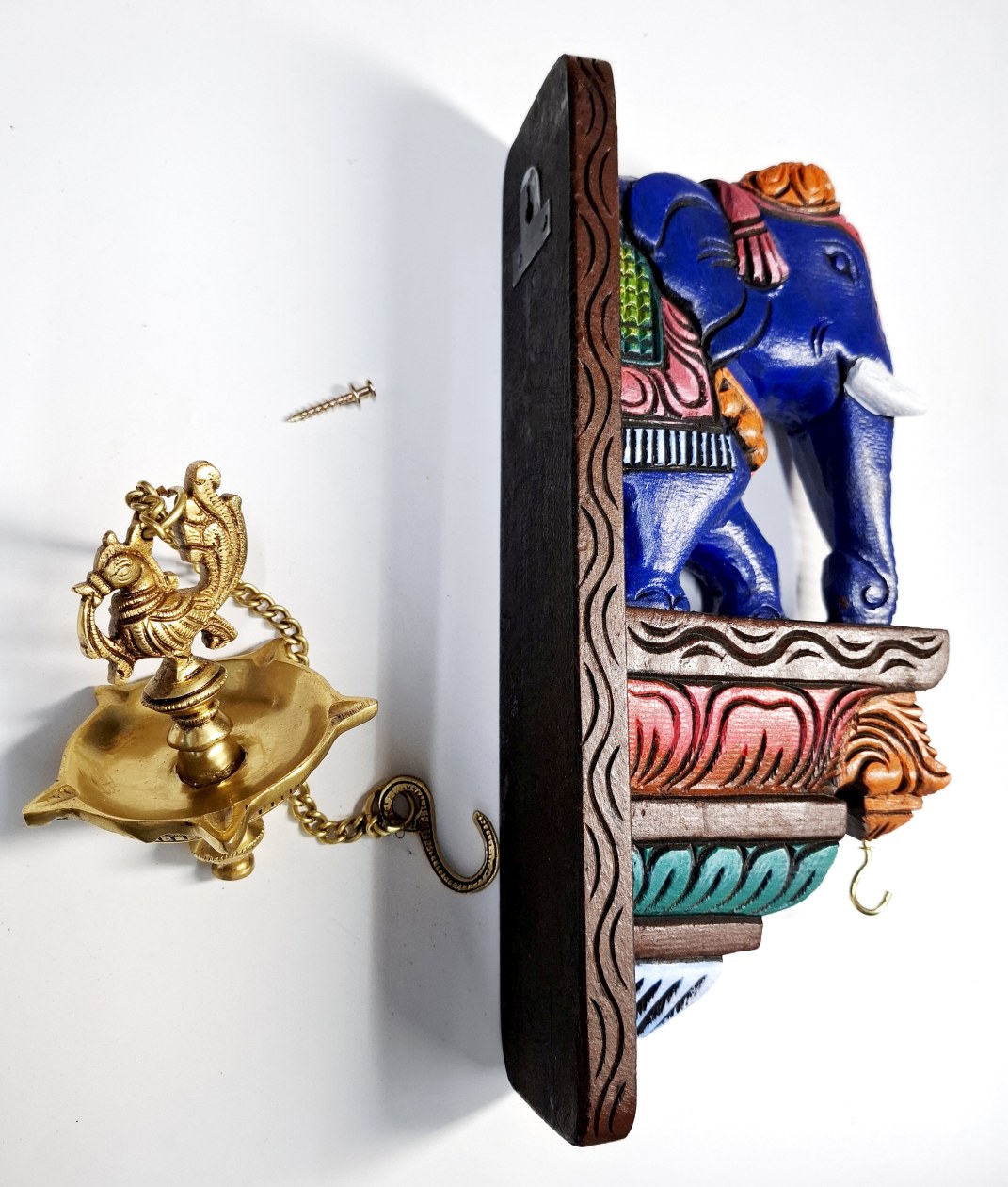 Wooden Elephant Wall Bracket