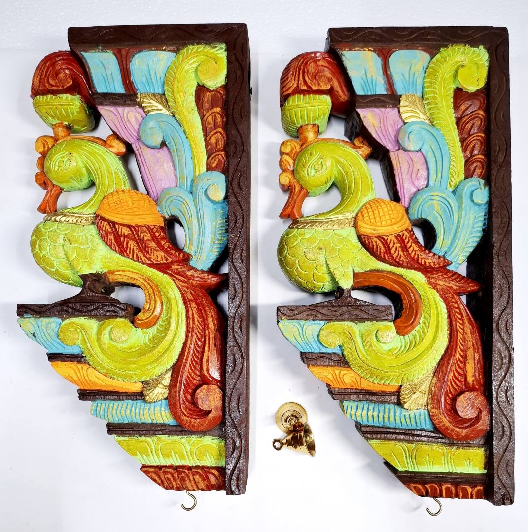 Peacock Wall Bracket Pair
