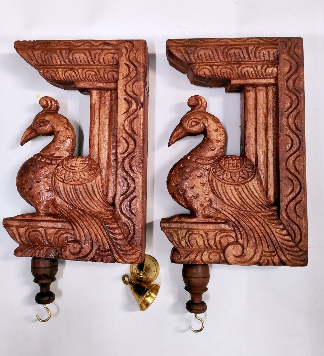 Peacock Wall Bracket Pair