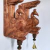 Wooden Peacock Wall Bracket Pair 12 Inch – Hand-Carved Brown Finish Temple Style Corbels