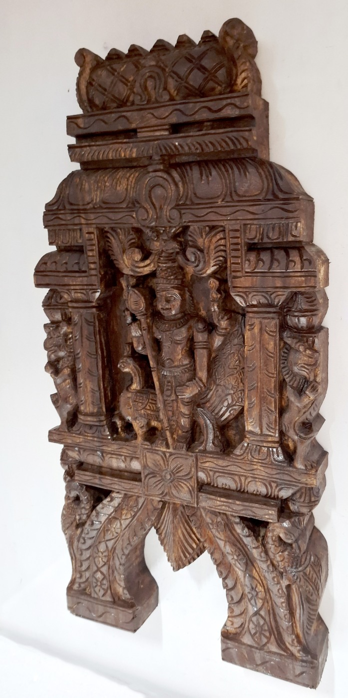 Wooden Murugan Kavadi Wall Panel