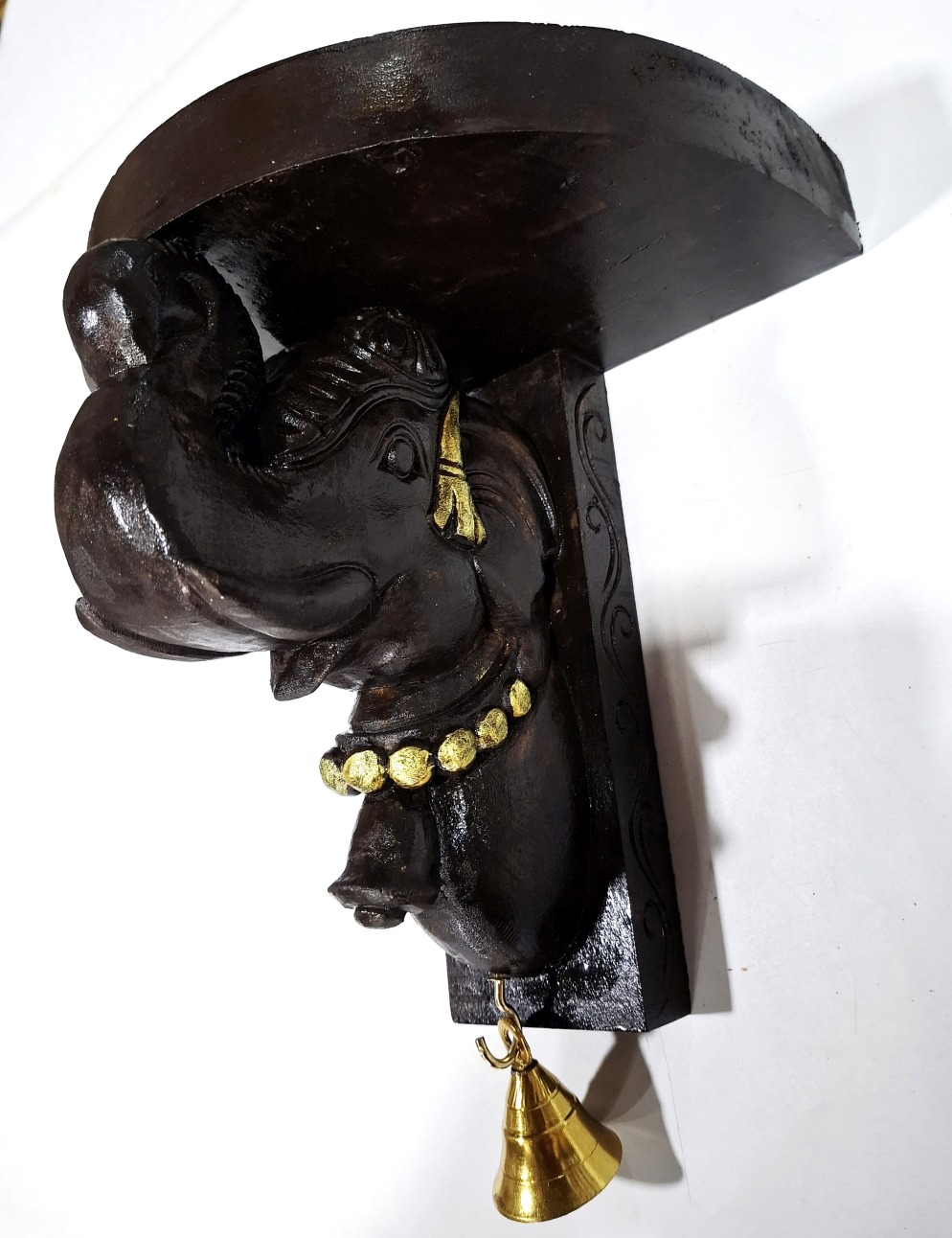 Wooden Elephant Wall Shelf