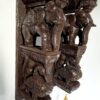 Set of 2 hand-carved wooden elephant and peacock wall brackets with brass bells. South Indian temple pillar design, antique brown finish. 18x9x3 inches each, 5.5kg total. Ready to hang. Perfect for puja room or housewarming gift.