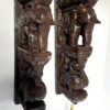 wooden elephant and peacock wall bracket