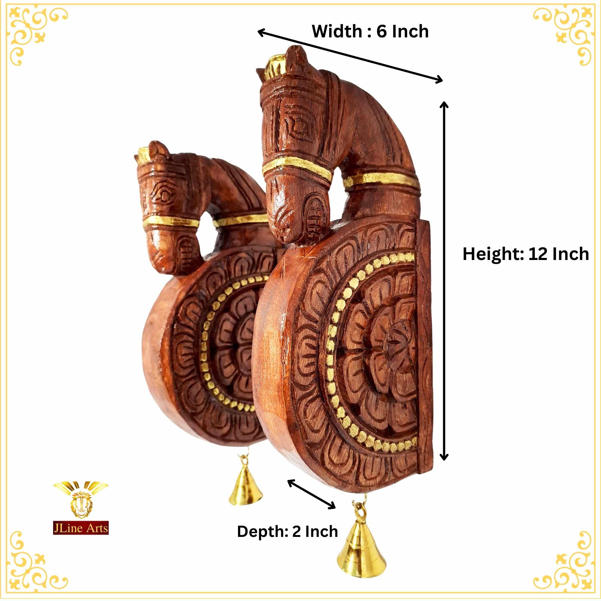 Wooden Wall Bracket Horse Pair