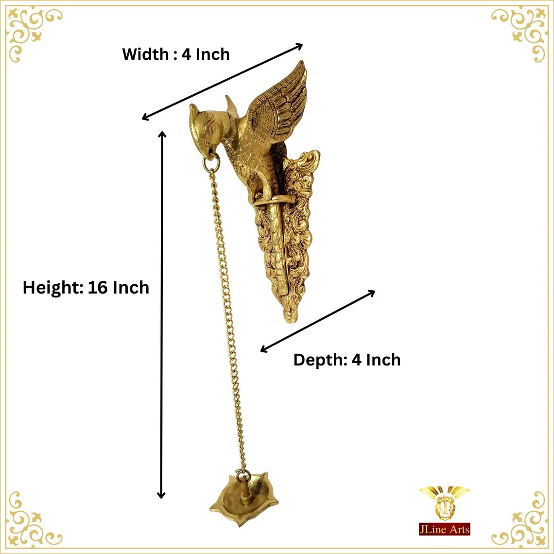 Brass Wall Bracket Parrot Pair