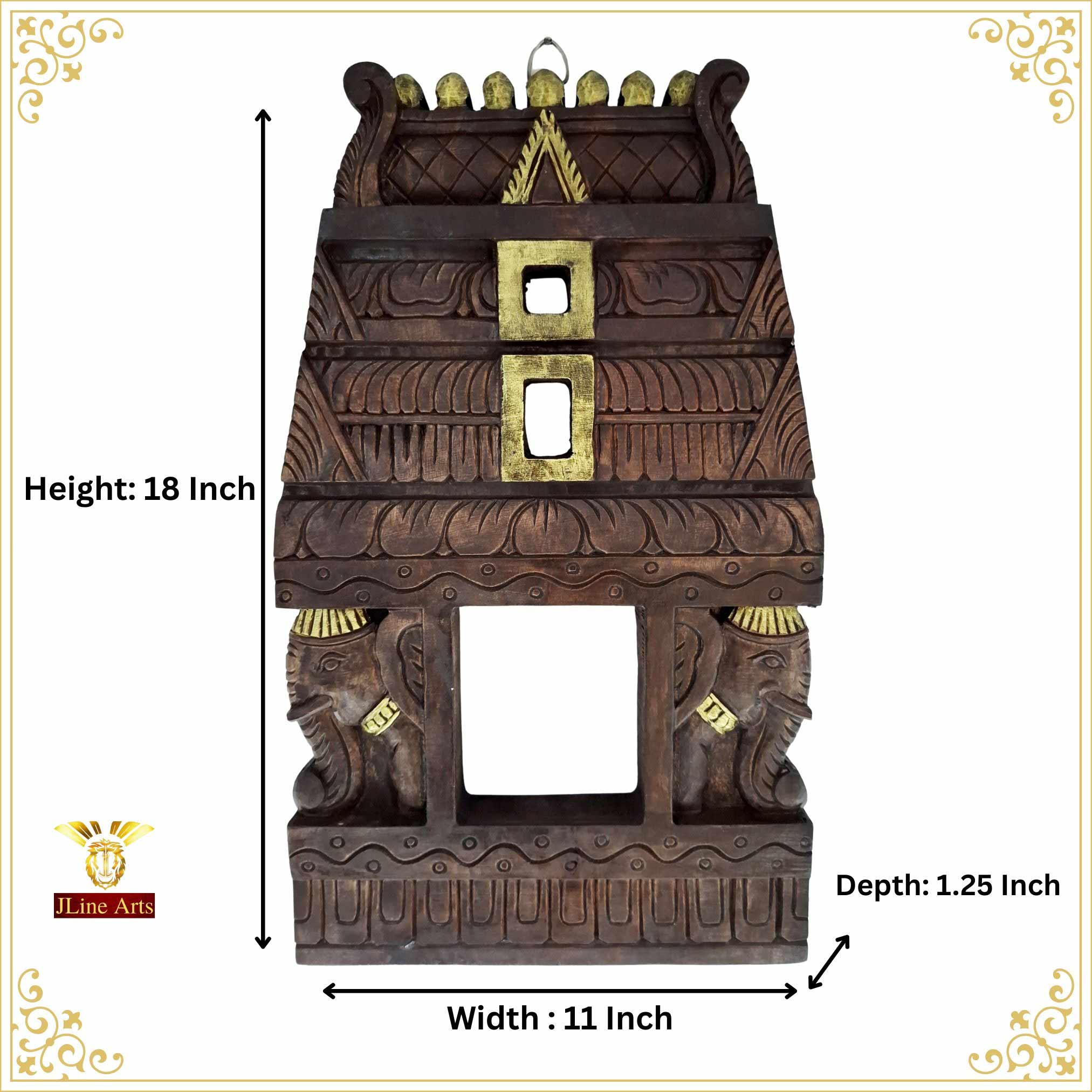 Wooden Temple Gopuram Wall Panel