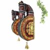 Hand carved wooden horse wall brackets set with brass bells South Indian decor