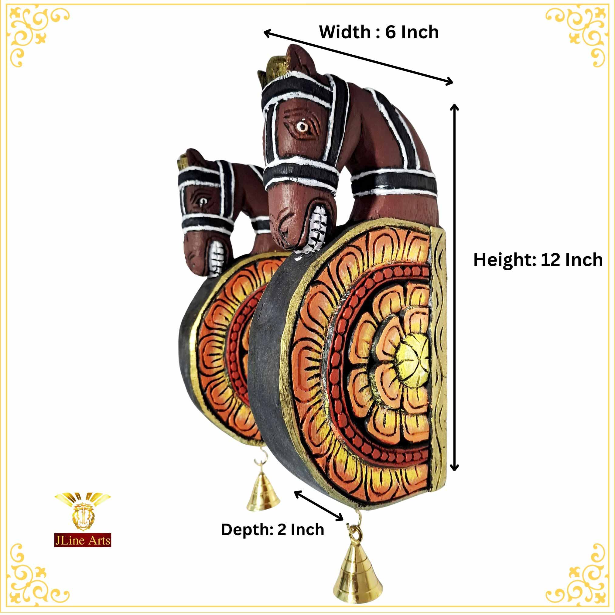 wooden horse wall brackets set