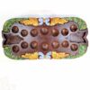 Hand-carved wooden Pallanguli board wall panel with peacock carvings and traditional South Indian design