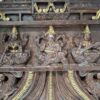 Wooden Lakshmi Ganesha Saraswati Wall Panel