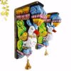 Handcrafted multicolor solid wood Annam wall bracket pair featuring traditional Indian bird carvings, 12 inches high, for pooja room and ethnic home decor.