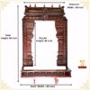 Wooden temple Gopuram dimensions showing 62 inch overall height, 36 inch width, 36 inch carved pillars and wooden shelf